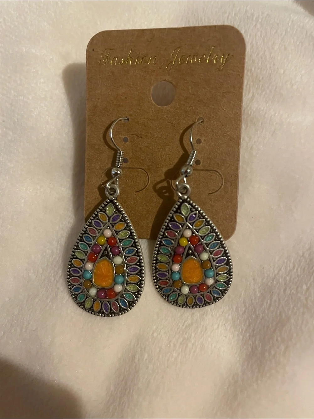 Boho Teardrop & Filigree Earring Set - Turquoise, Multi